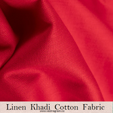 Linen Khadi Cotton Red Fabric